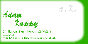 adam koppy business card